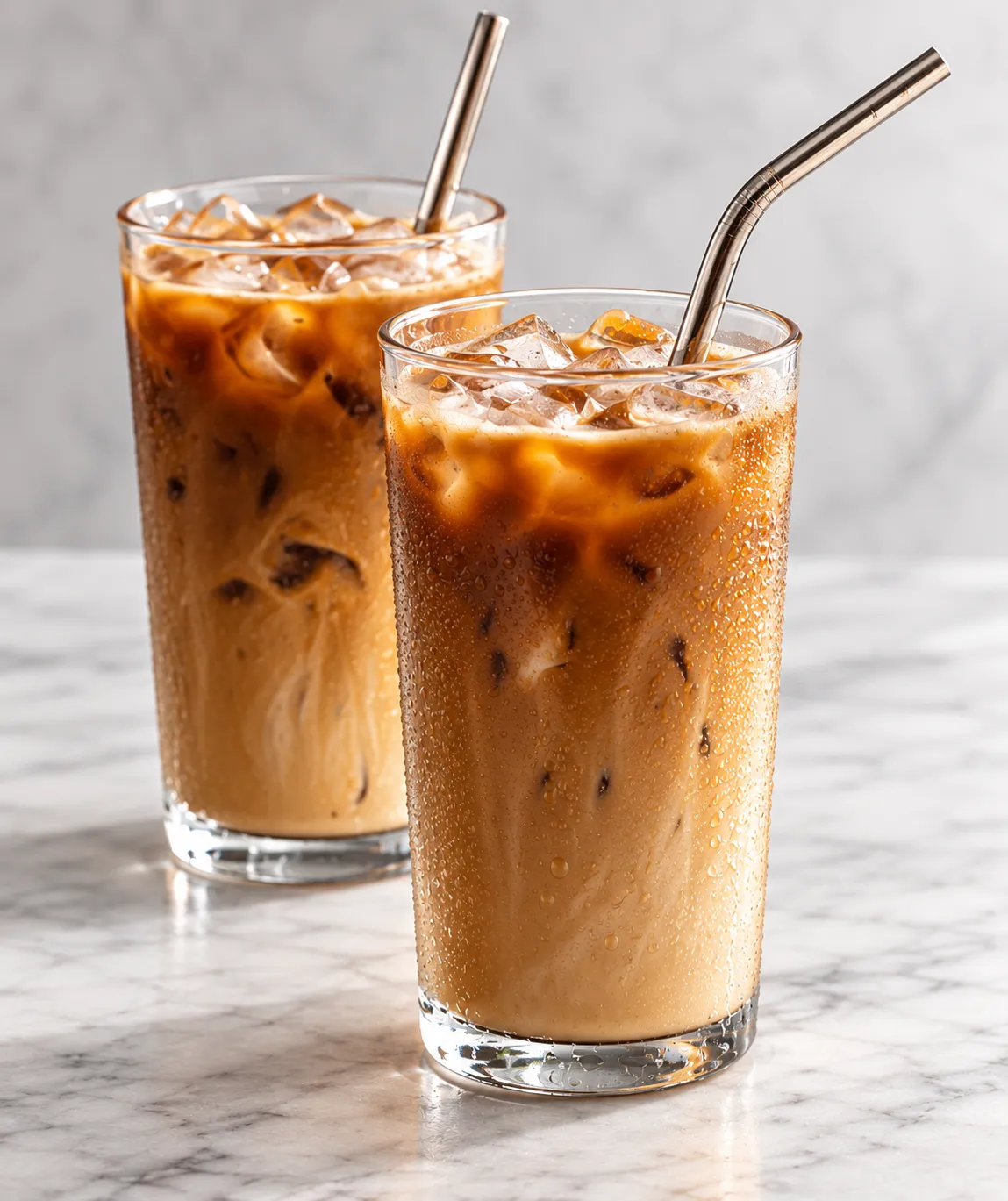 Thai iced coffee poured over ice at Bangkok Thai Restaurant in Winnipeg